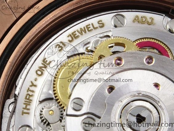 0125 SunProtective Day Date 40 RG JDF 904L Steel Brown Textured Stick Dial on President Bracelet VR3255 V3 (Gain Weight) 1359